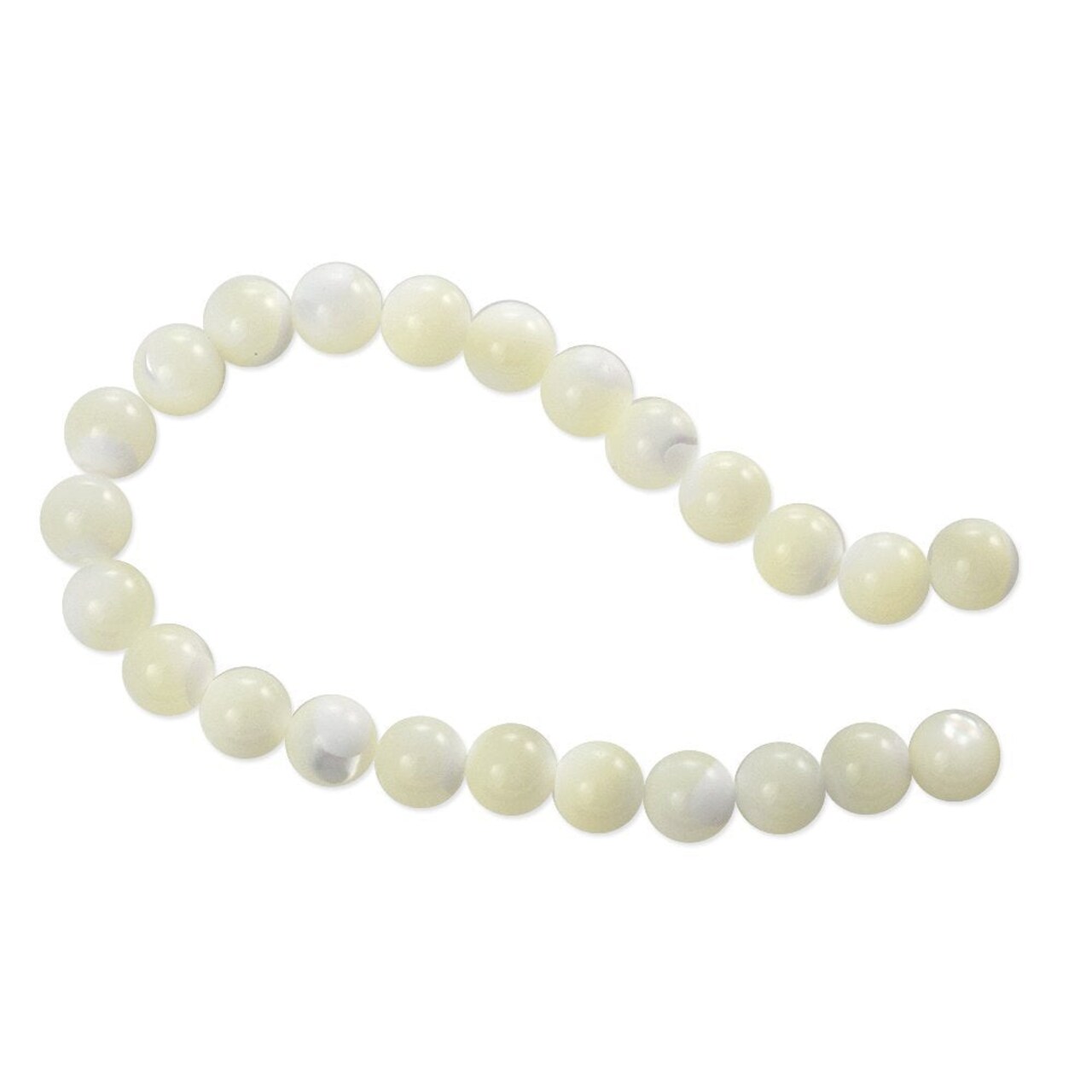 JewelrySupply Mother of Pearl Round Beads 8mm Bleached (16" Strand)
